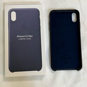 iPhone XS Max Leather Case Midnight Blue Genuine Original Packages